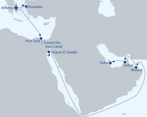 Ancient Athens to Dazzling Doha - 14 Nights [Athens to Doha]